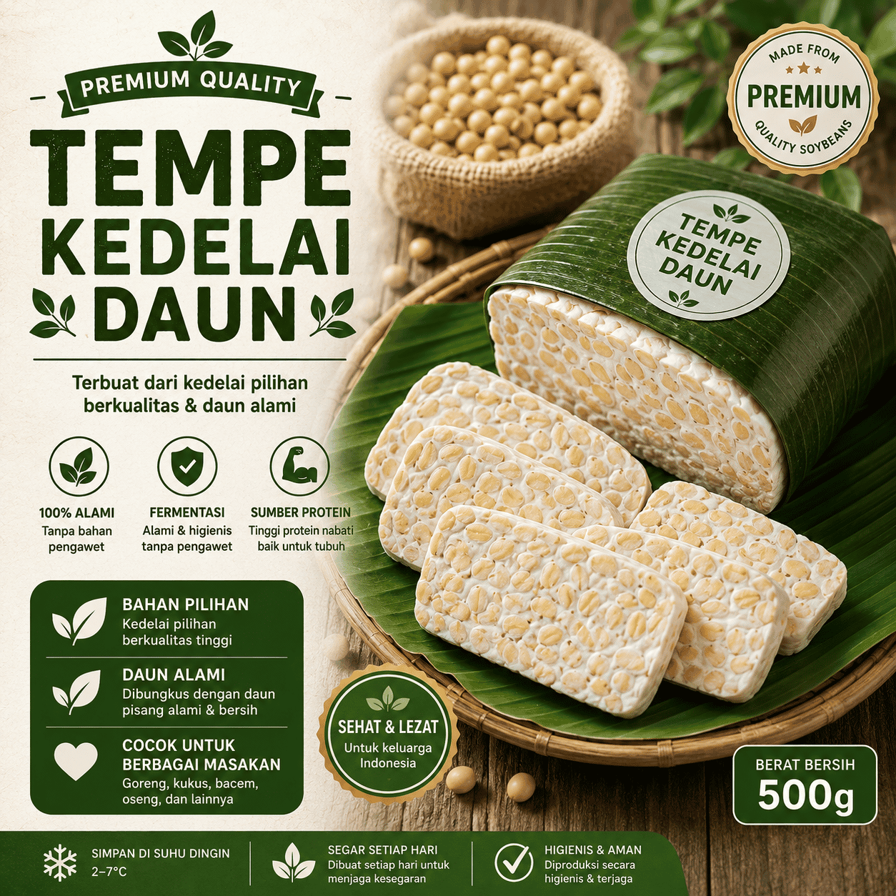 Tempe Kedelai Daun